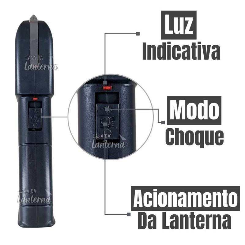 Máquina de Choque Taser 928 Type C/ Lanterna Led (G) - Defesa Pessoal