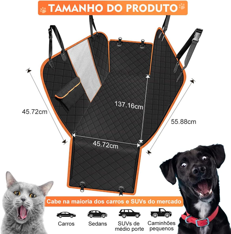 Capa Protetora Banco Traseiro Pet 4 em 1 – Conforto e Segurança para Seu Melhor Amigo!