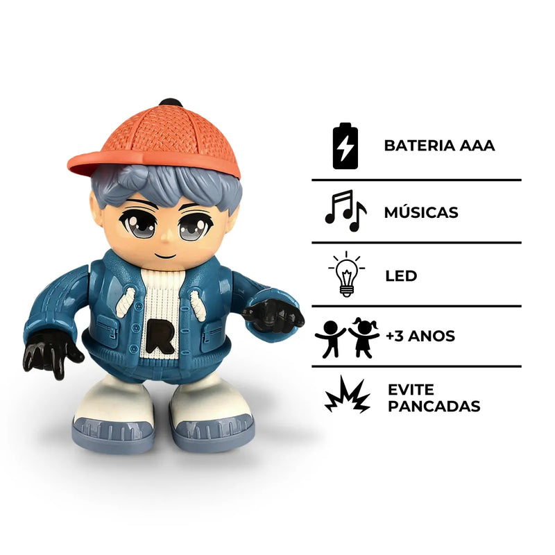 Brinquedo Boneco Dançante Infantil Balançando Com Luzes LED e Música