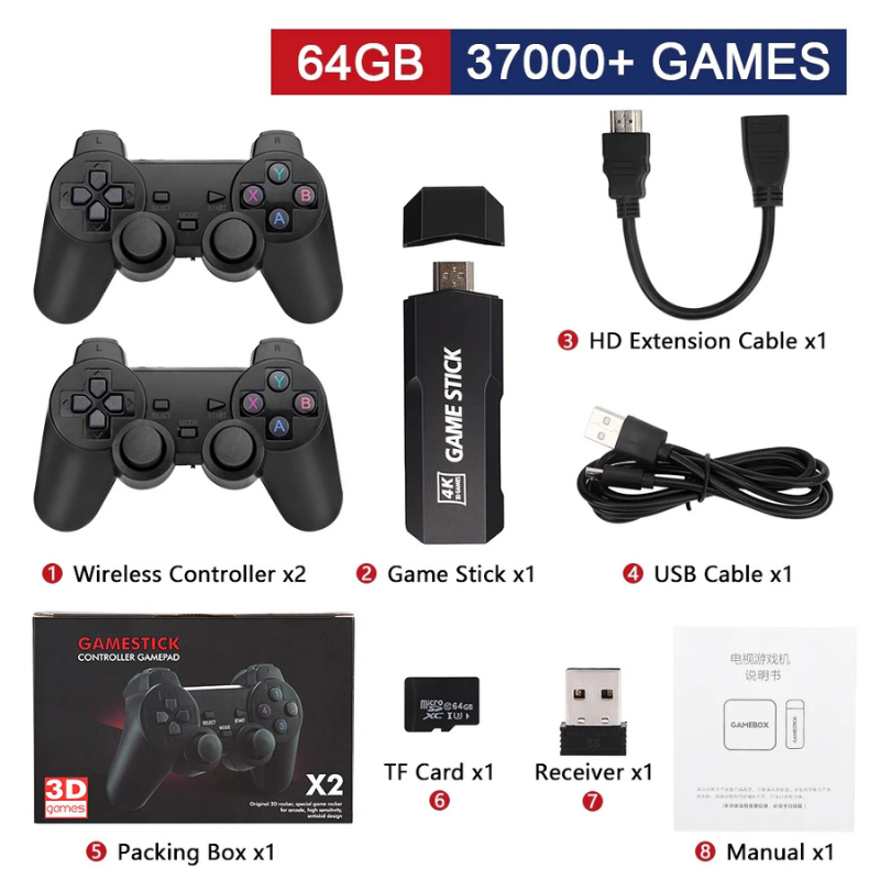 Game Stick GD10 4k 64gb Portátil Retro 2 Controles Sem Fio